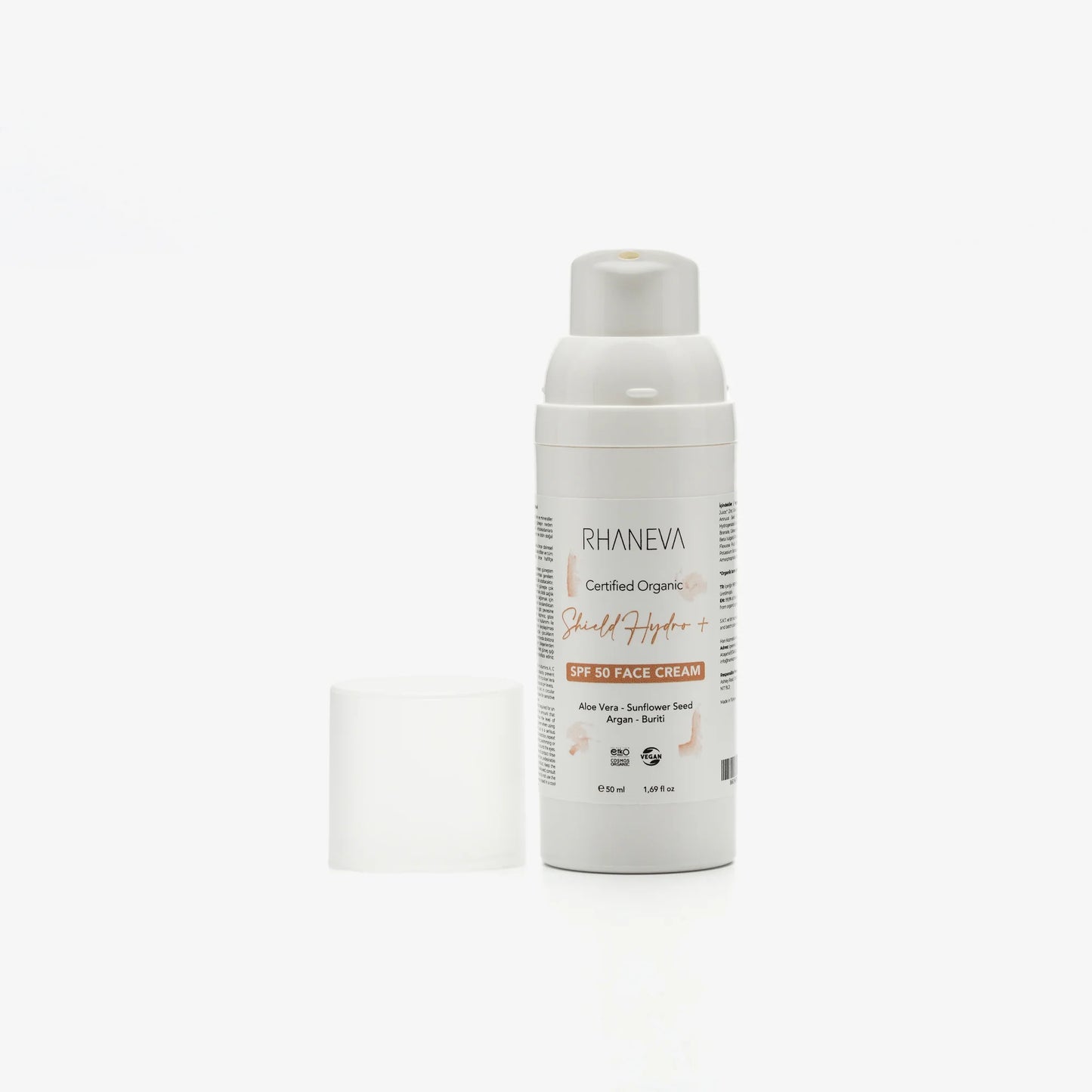 SHIELD HYDRO+ SPF 50 Geniş Spektrumlu Güneş Kremi, Organik ve Vegan, 50 ml | RHANEVA - RHANEVA