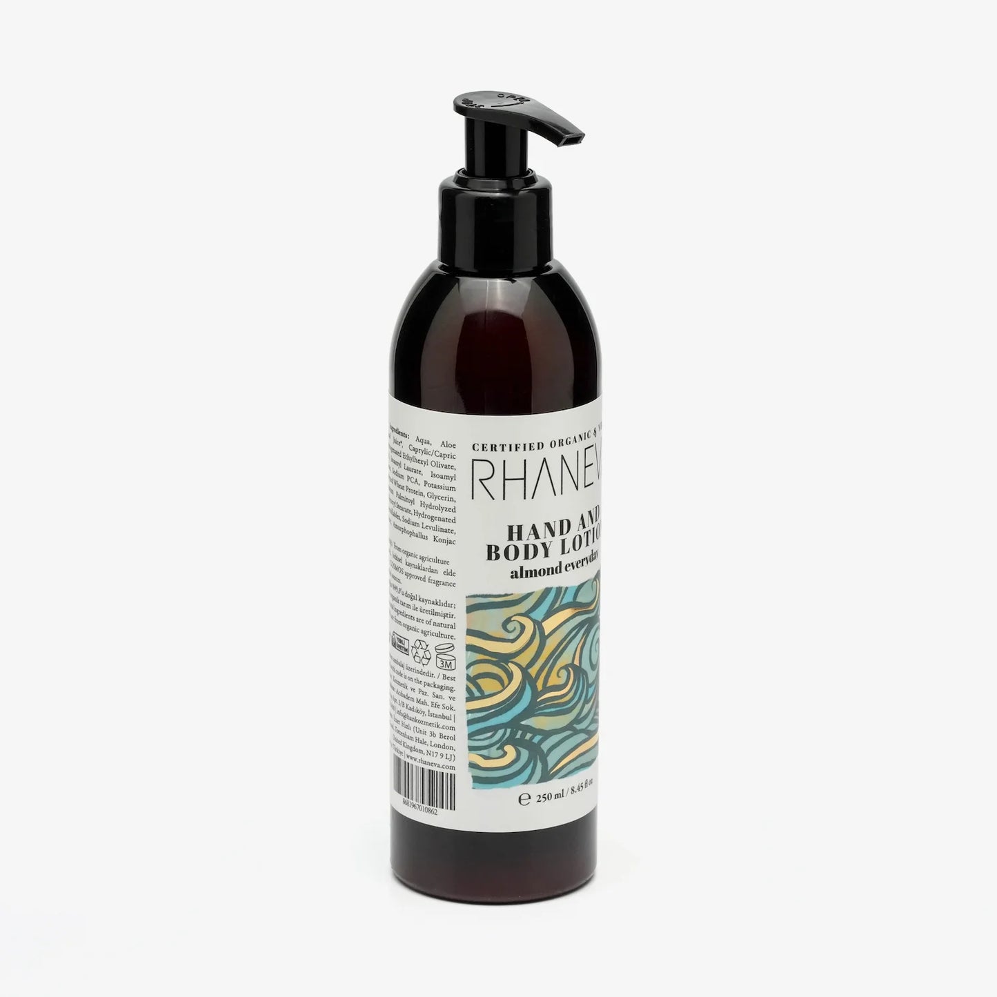 Almond Everyday El ve Vücut Losyonu, Hassas Ciltler için, Organik ve Vegan, 250 ml | RHANEVA - RHANEVA