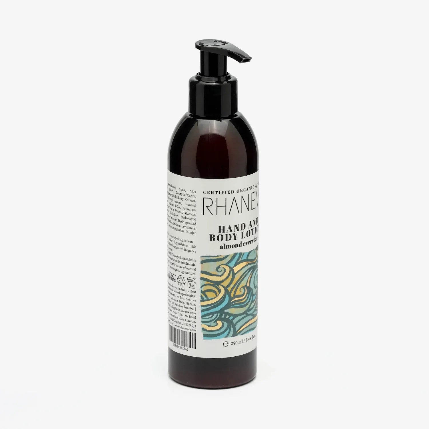 Almond Everyday El ve Vücut Losyonu, Hassas Ciltler için, Organik ve Vegan, 250 ml | RHANEVA - RHANEVA