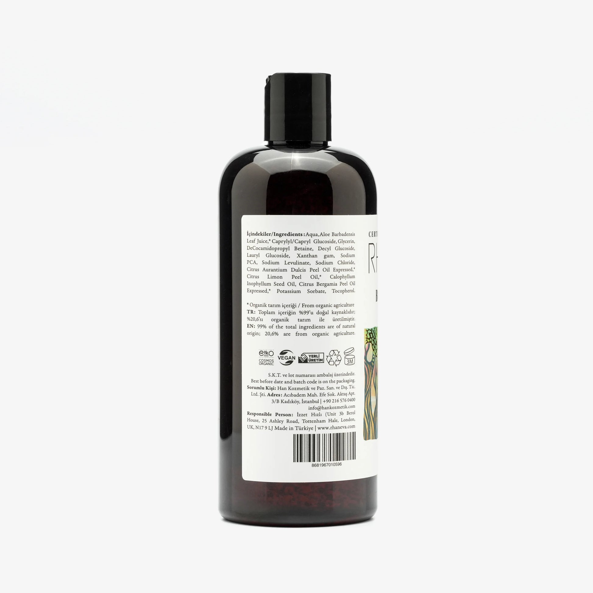 Aromaterapik Duş Jeli, Organik ve Vegan, 400 ml | RHANEVA - RHANEVA