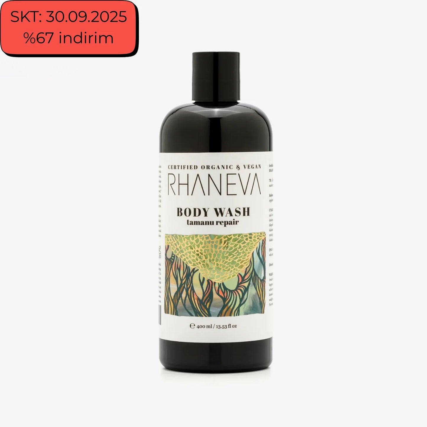 Rhaneva organik ve vegan sertifikalı aromaterapik duş jeli, 400 ml
