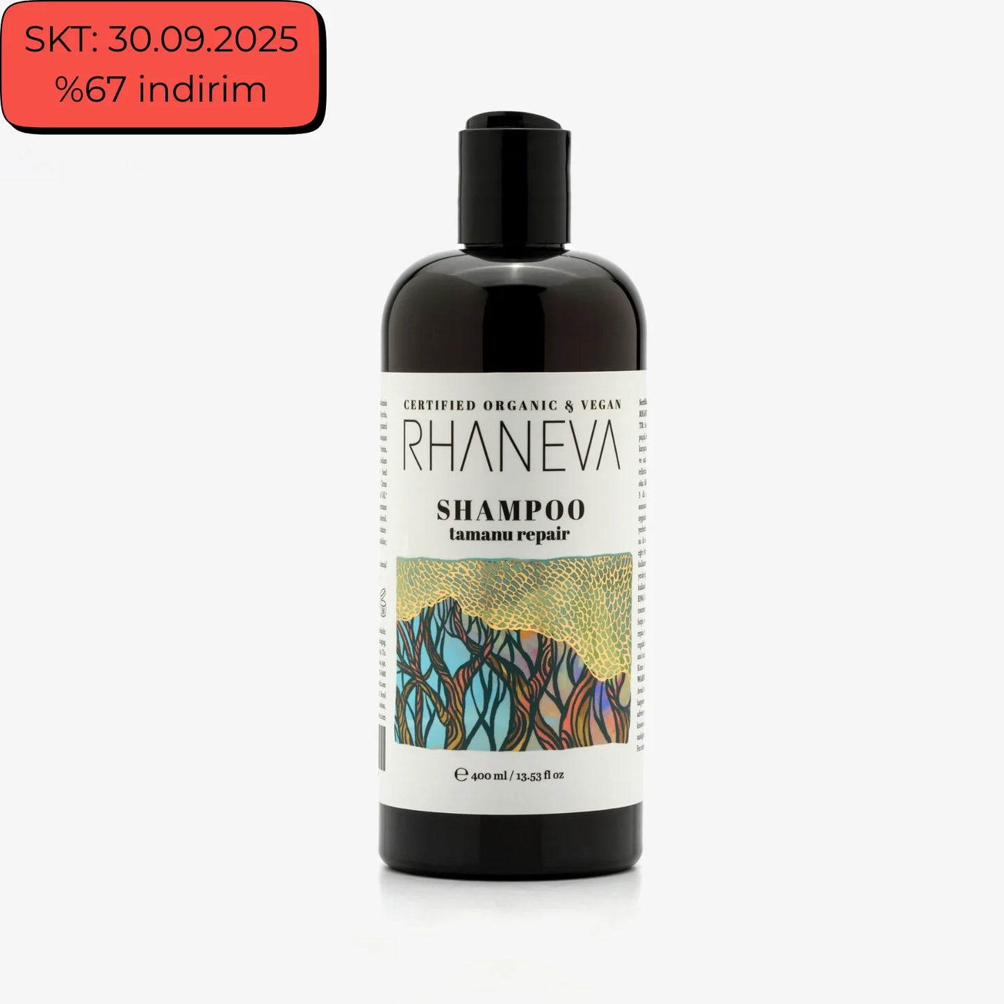Rhaneva organik ve vegan sertifikalı onarıcı saç bakım şampuanı 400 ml