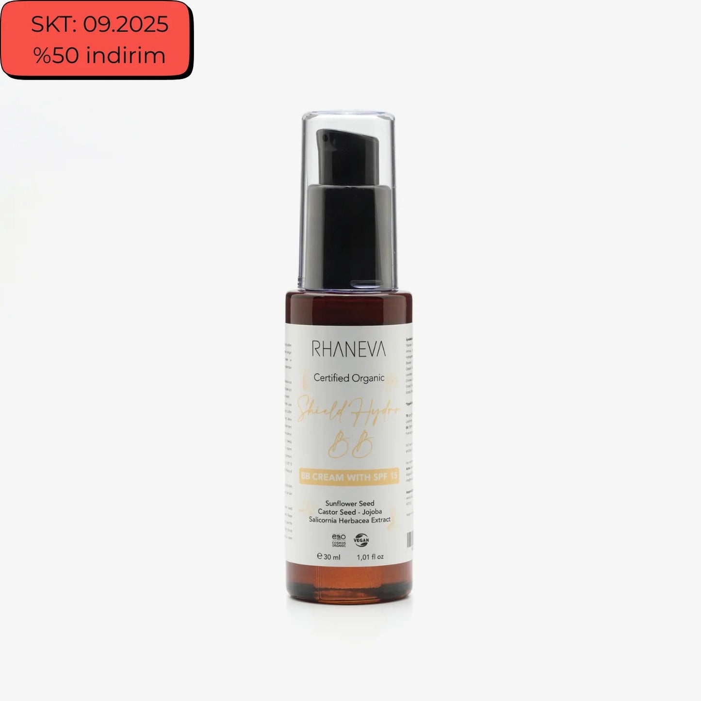 SHIELD HYDRO BB Krem SPF 15, Organik ve Vegan, 30 ml | RHANEVA - RHANEVA