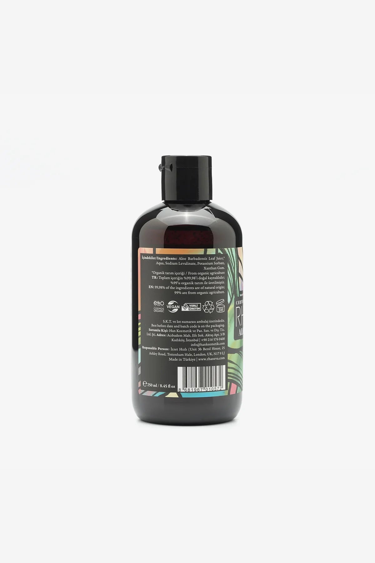 Çok Amaçlı Aloe Vera Jel, %99 Organik Sertifikalı, 250 ml | RHANEVA - RHANEVA