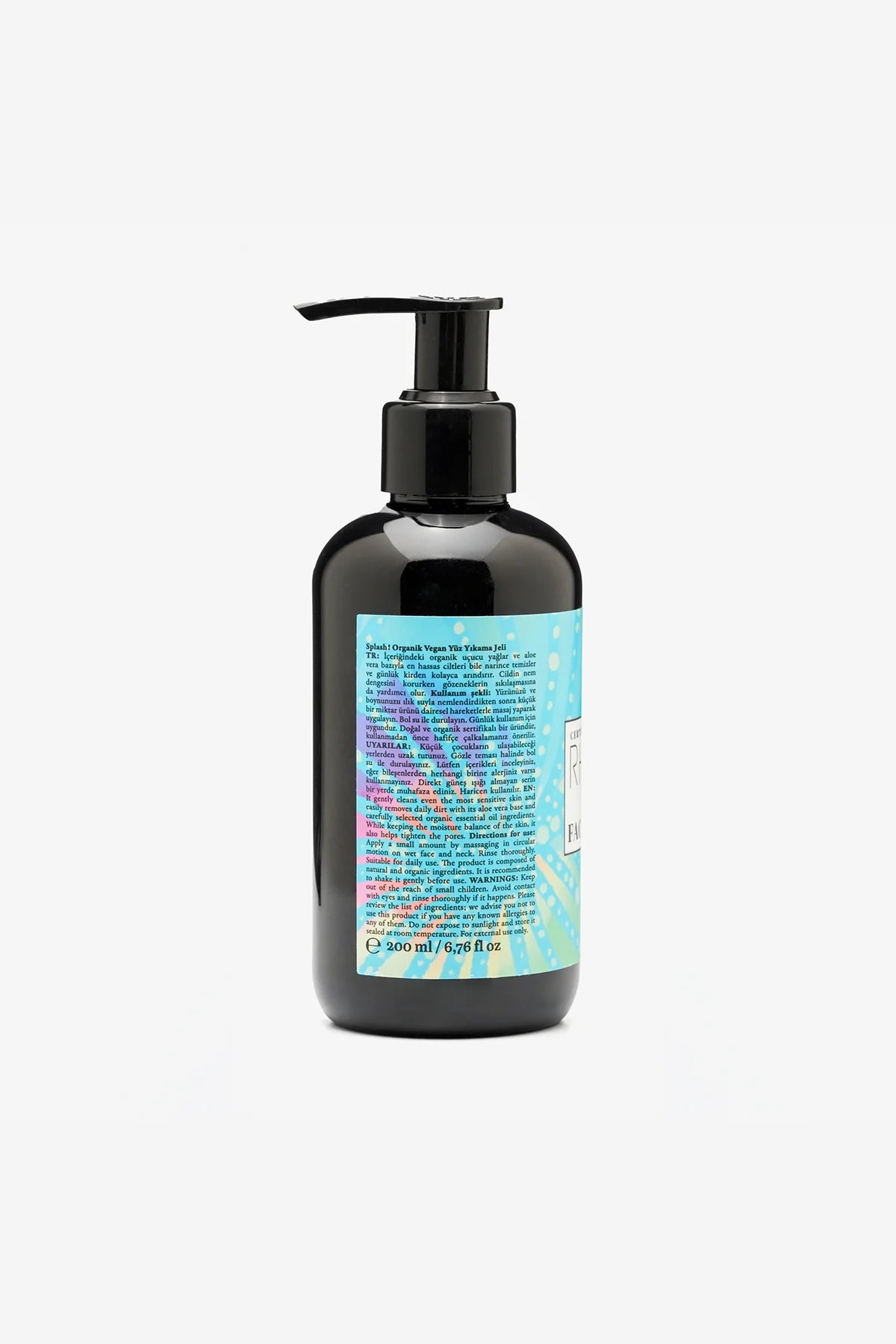 Hassas Ciltler için Kurutmayan Yüz Temizleme Jeli, Organik ve Vegan Sertifikalı, 200 ml | RHANEVA - RHANEVA
