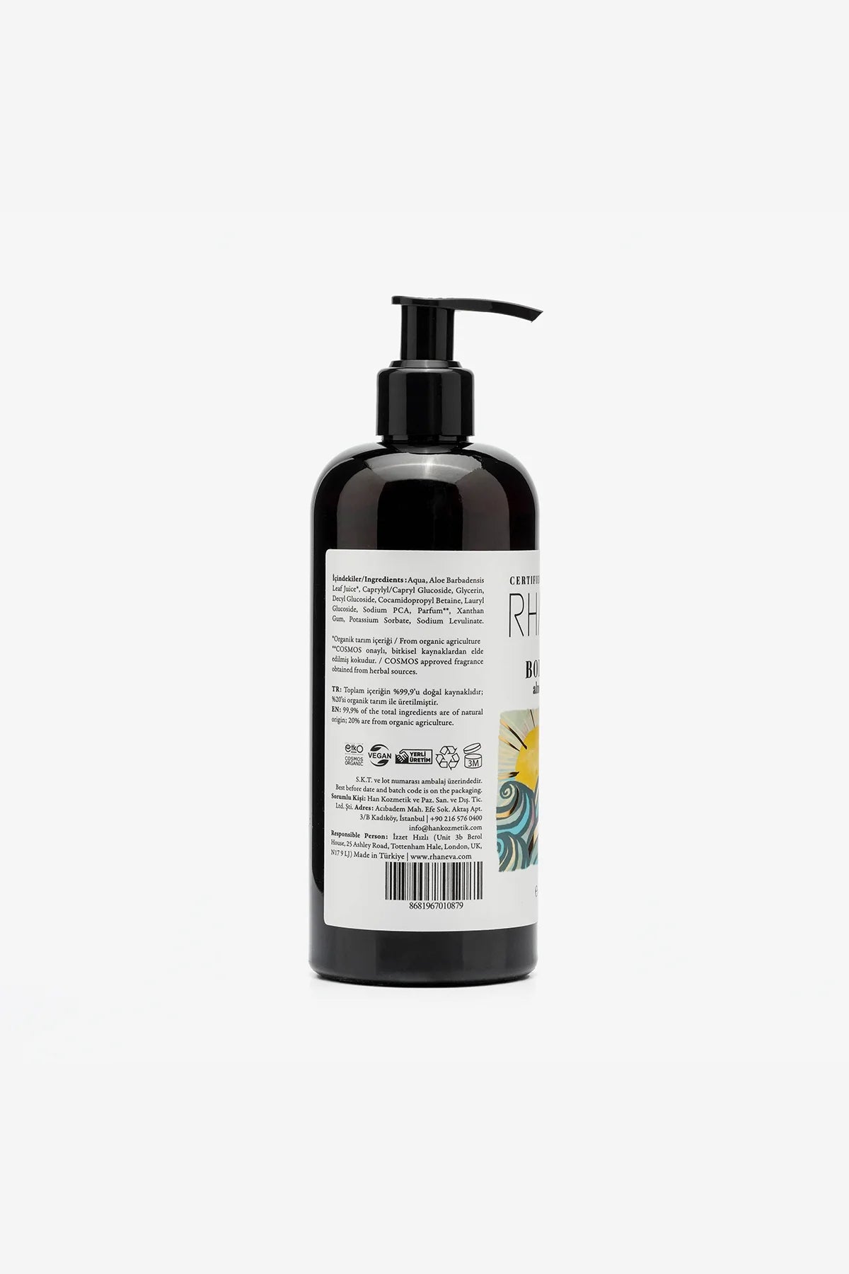 Kuru, Hassas Ciltler için Sülfatsız Nemlendirici Duş Jeli, Organik ve Vegan Sertifikalı, 400 ml | RHANEVA - RHANEVA