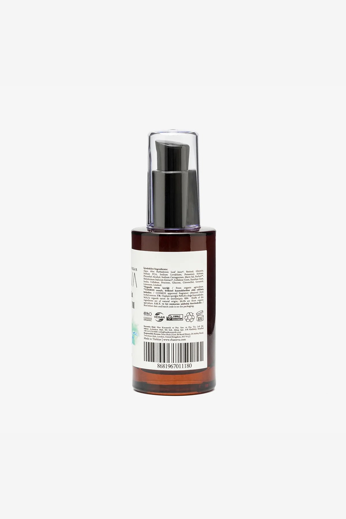 Retinal Gece Serumu %0.125, Kırışıklık ve Leke Karşıtı, Organik ve Vegan Sertifikalı, 50 ml | RHANEVA - RHANEVA