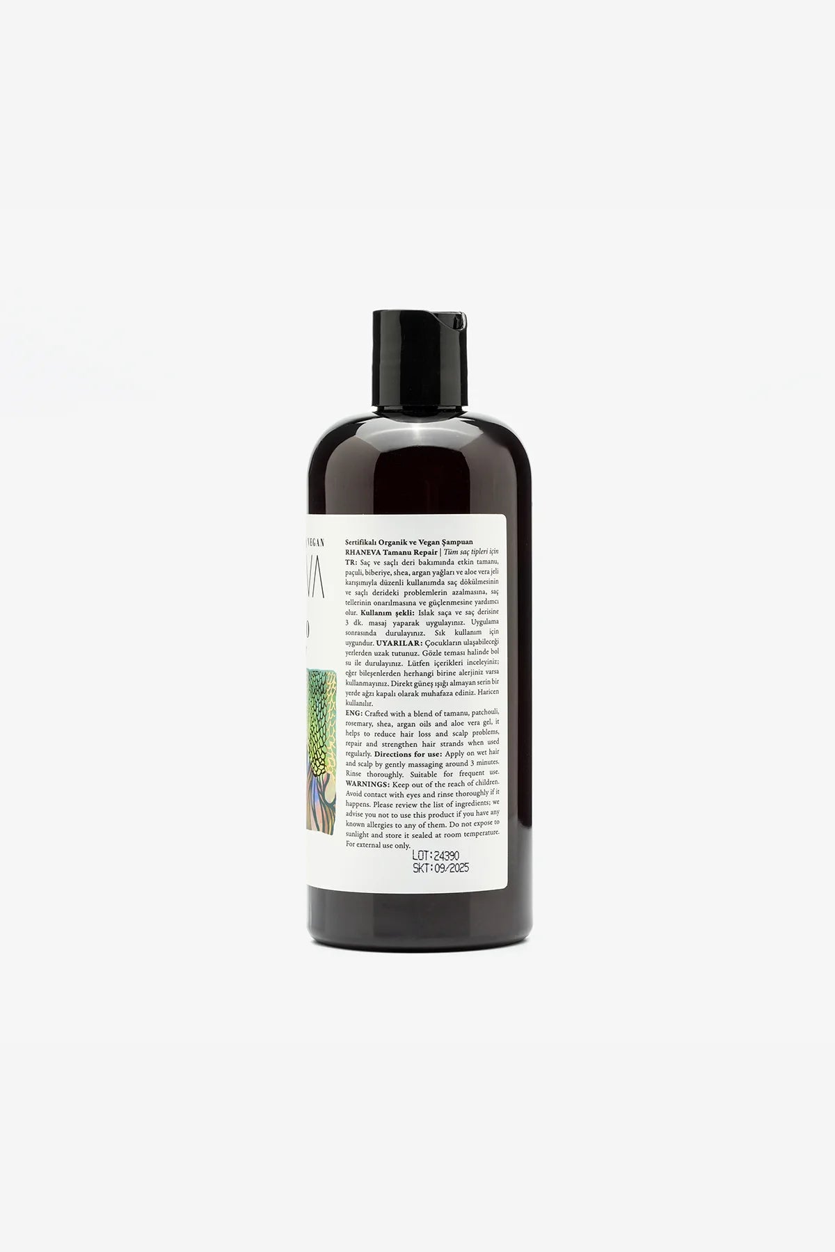 Saç Dökülmesi ve Kepek Karşıtı Sülfatsız Şampuan, Organik ve Vegan Sertifikalı, 400 ml | RHANEVA - RHANEVA